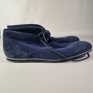 TOD’S Men’s Blue Suede Lace-Up Ankle Boots – Size 13